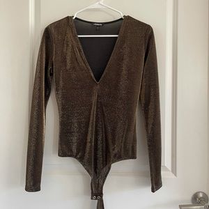 Black and gold express bodysuit